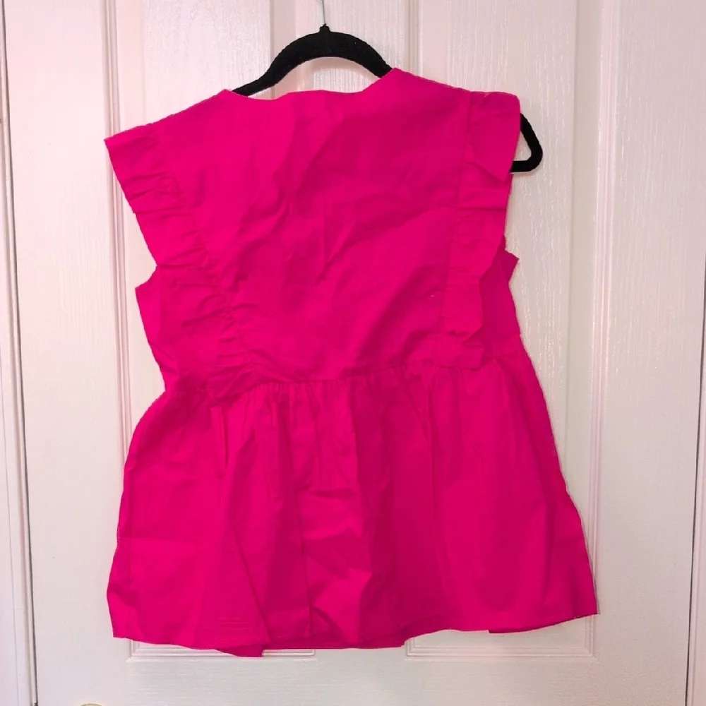 Vibrant Pink Ruffled Blouse - Picture 3 of 3